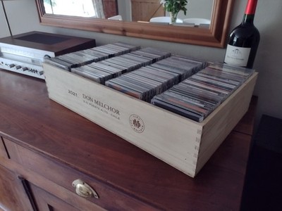 CD Aufbewahrung ~ Weinkiste, Kiste. Holz. Französisch, Original (NUR KARTON)