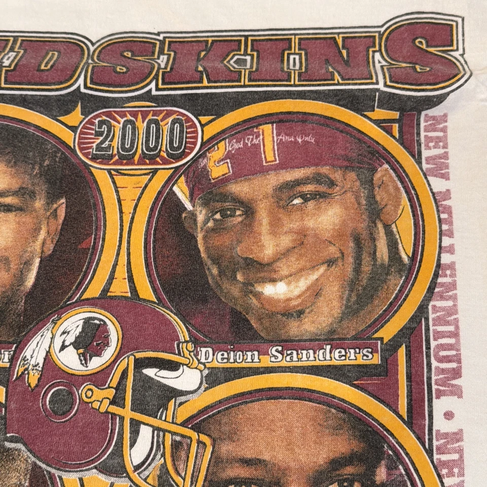 Camiseta de fútbol americano vintage 2000 NFL Washington Redskins Deion Sanders Bruce Smith XL Foto 3 de 4