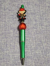 Handmade Beaded Green Cartoon Freddy Krueger Twist Click Pen