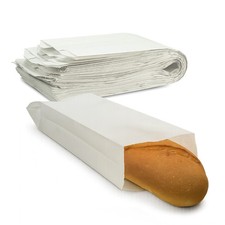 MT Products Sacchetti Pane Monouso in Carta Bianca - 5,25" x 3,25" x 18" - Confezione da 50
