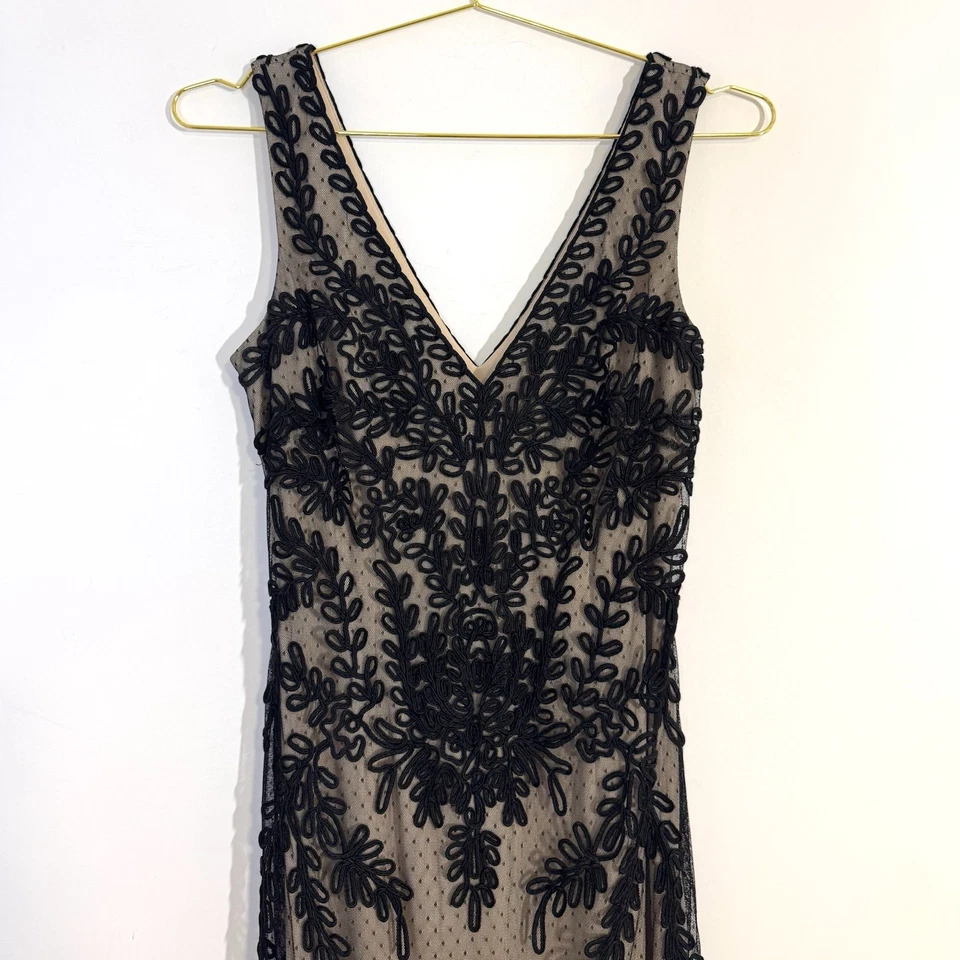 Cachet Vintage Tulle Mesh Mermaid Maxi Prom Dress Black Lace Evening Gown 10  - Image 4 of 4