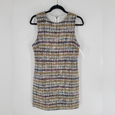 Alice + Olivia Coley Plaid Sleeveless Tweed A-Line Mini Dress Size 6 New