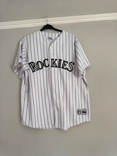 Colorado Rockies Size L Vintage MLB Jersey 1999-2002 Pinstripe Baseball Shirt