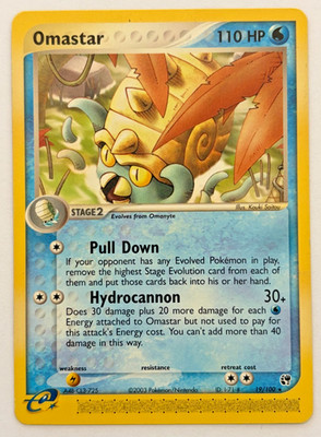 Pokemon TCG Omastar 19/100 EX Sandstorm Rare LP