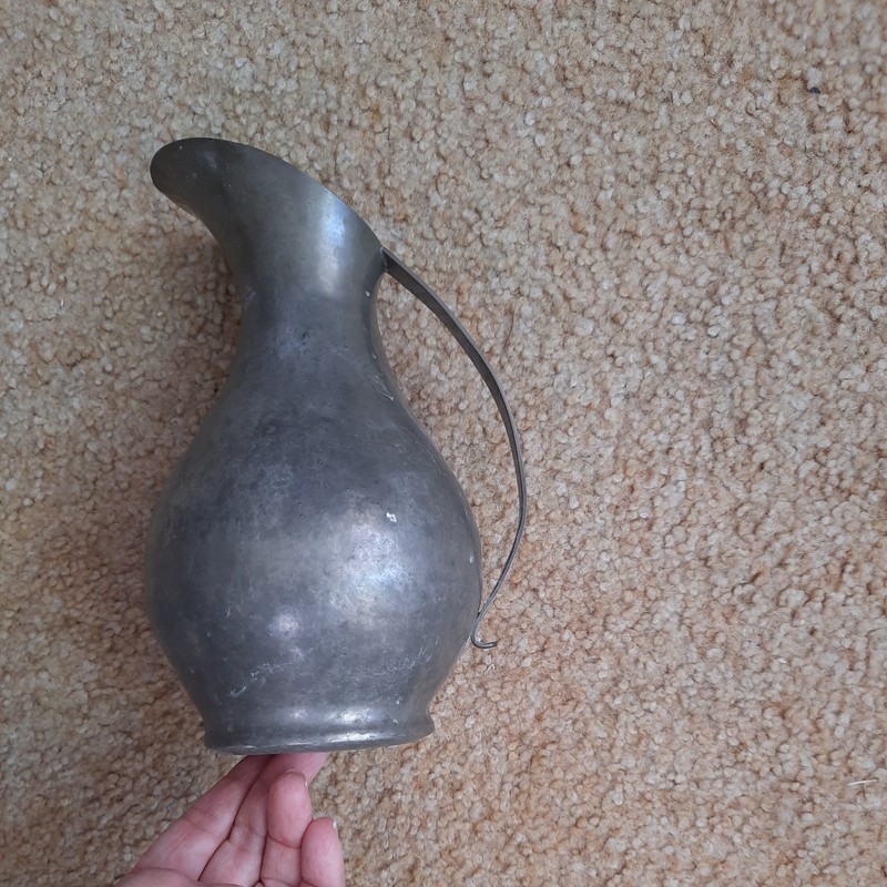 Real Dutch Pewter Holland Jeka Tiel Pitcher.      8 1/2"