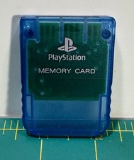 Official Sony PlayStation PS1 BLUE Memory Card SCPH-1020 Tested Formatted