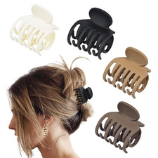 Double Row Teeth Hair Clips Small Claw Clips for Thin Hair 4 Pack 1.6" Medium Ma