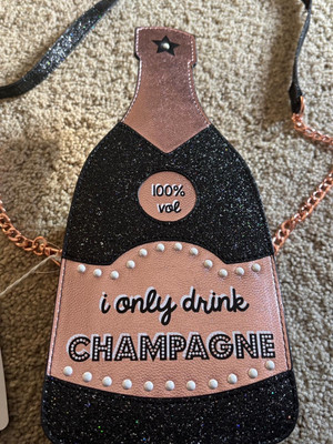Skinny Dip Champagne Bottle  I Only Drink Champagne  Purse Crossbody Bag