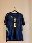 Jordan Brazil Soccer Jersey Neymar Jr #10 Black/Blue/Yellow Men's Size M — photo 4