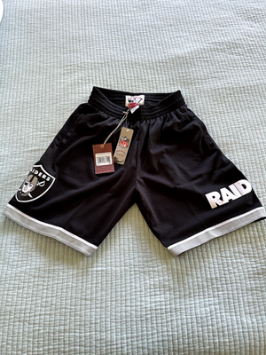 Men's Mitchell & Ness NFL Oakland Raiders Mesh Shorts Black - Size