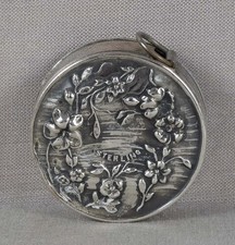 Victorian Art Nouveau sterling silver SEWING TAPE MEASURE