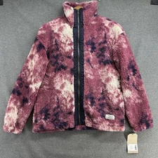 FRYE AND CO Jacket Women's Small Pink Tie Dyed Soft Sherpa Style NEW
