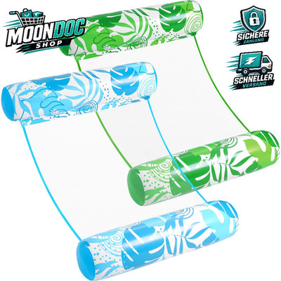 Hängematte Pool Float Aufblasbar 4 in 1 PVC Wasser Lounge für Erwachsene 2er Set