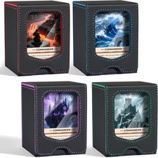 Card Box Compatible for Magic the Gathering, Fits 100 Double-Sleeved Cards,