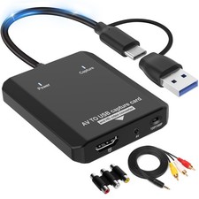 VHS to Digital Converter, RCA to HDMI Adapter USB Video Capture Card for Hi8/...