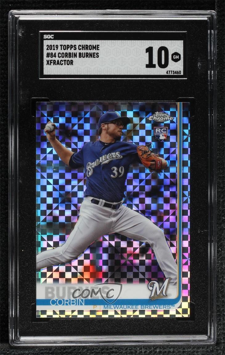 2019 Topps Chrome Mega Box X-Fractor Corbin Burnes #84 SGC 10 GEM 00jv
