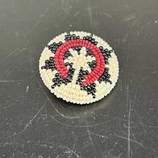 Vintage Beaded Button Native American Rosette Replacement Prym Seed Glass Beads