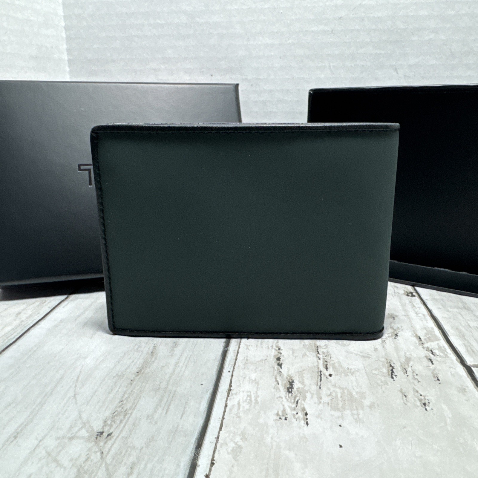 Tumi Alpha Slg Leather Double Billfold WALLET Dark Green image 8