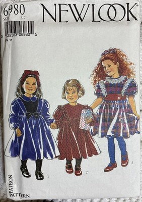 Sewing Pattern Simplicity 6980 New look Child's Dress Size: 2-7