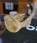 VINTAGE Murano Glass Bird Gold Flecks - BEAUTIFUL - 4" x 3"
