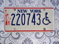 1986-2000 New York Liberty Handicapped License Plate 220743 0405