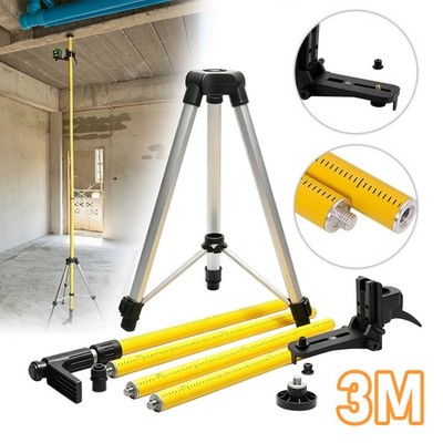 Laser Level Pole mit Stativ, 10 Fuß/3 m Teleskopstange für Laser Leveler Stand