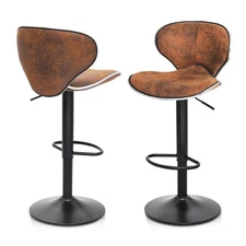 Counter Height Bar Stools Set of 2, Adjustable Swivel Barstool Set of 2 with ...