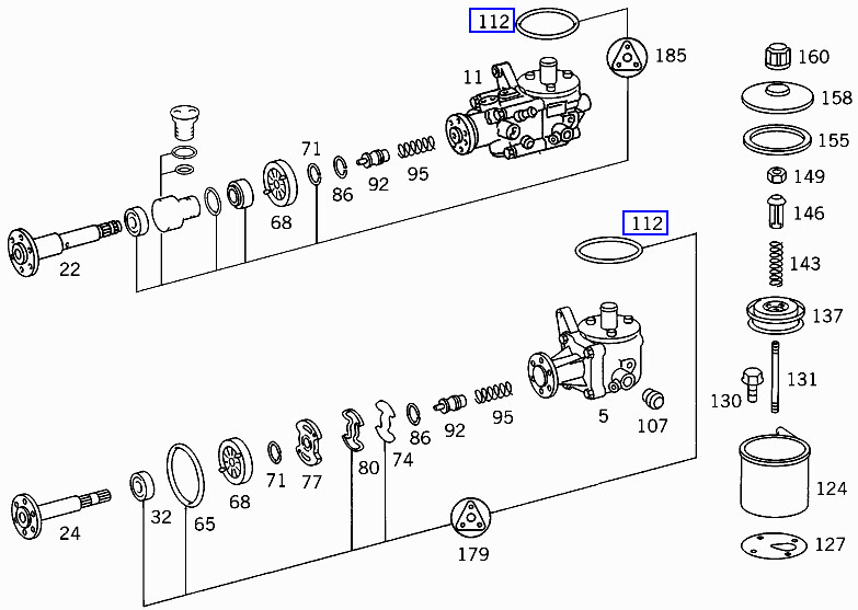 Mercedes-Benz S W140 Power Steering Pump Seal Ring A0149972448  