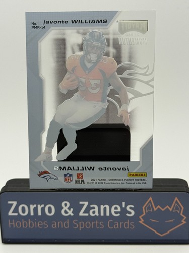 JAVONTE WILLIAMS #PMR-14 RC 2021 PANINI CHRONICLES PLAYOFF BRONCOS - Picture 4 of 4