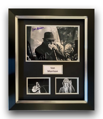 VAN MORRISON HAND SIGNED FRAMED PHOTO DISPLAY - MUSIC AUTOGRAPH 1.