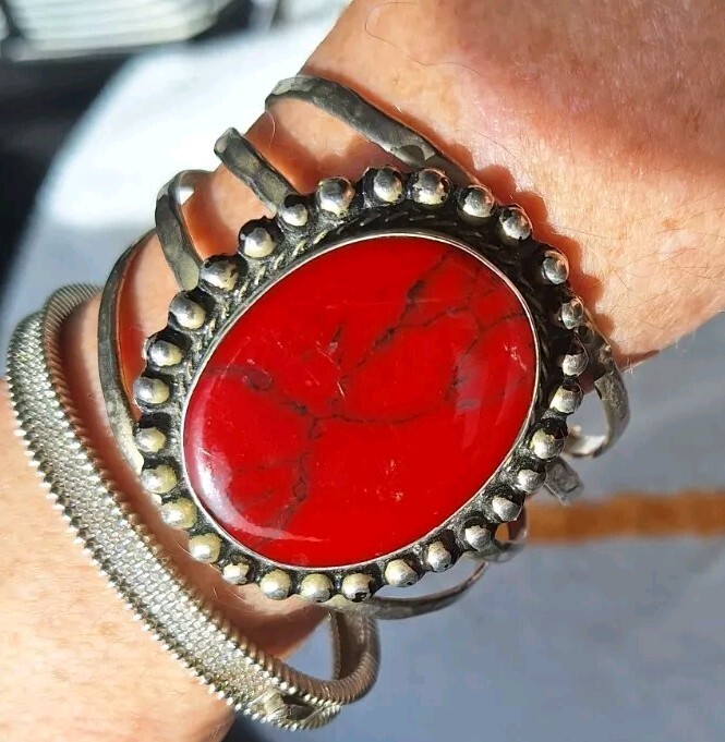 Red Jasper 925 Cuff - image 3