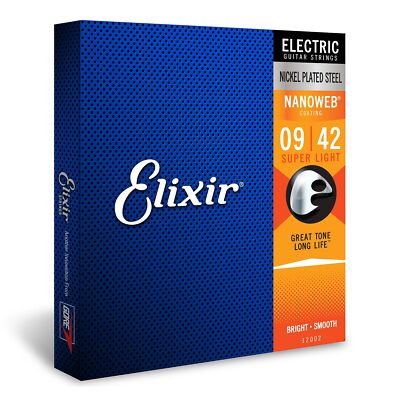Elixir Electric Guitar Strings Super Light 9-42 Nickel Plated Long Lasting Tone
