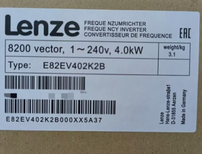 E82EV402K2B 1PCS NEW LENZE Inverter 8200 vector 4.0kW E82EV402K2B