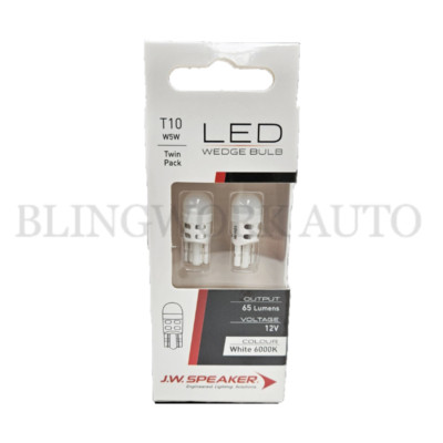 (PAIR) JW Speaker LED T10 W5W 6000K White 12V for PARKER INTERIOR REGO MAP LIGHT