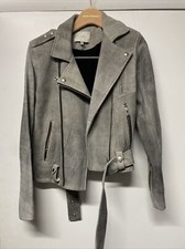 Iro Paris Gray Leather Moto Jacket Size 38