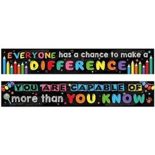 2 Pack Motivational Classroom Banner Poster Positive Banner Inspirational