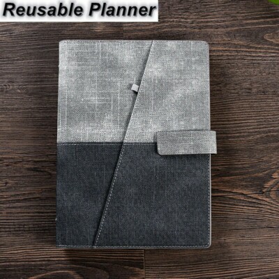 A5 Notebook Reusable Academic Daily Planner with 1 Pen and Microfiber Cloth Chic