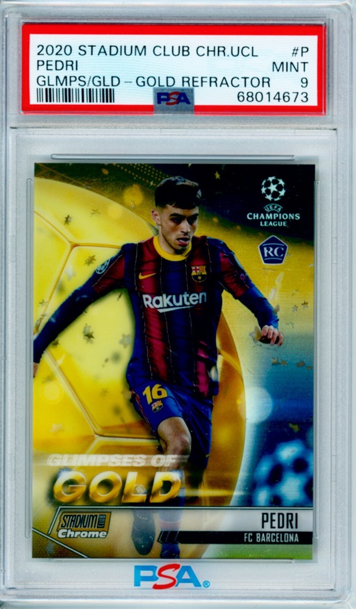 2020-21 Pedri Topps Stadium Club Chrome Gold Refractor Rookie Card 