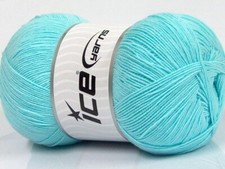 4-Skein Lot Lorena Superfine Yarn cotton 4x100g Light Turquoise