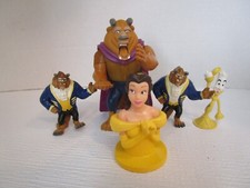 Disney Beauty and the Beast Lot of 5 Figures Beast, Belle & Lumiere