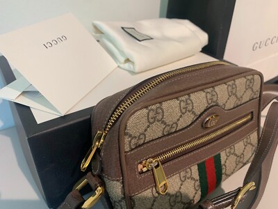 Gucci GG Supreme Ophidia Mini Bag With Front Zipper Pocket