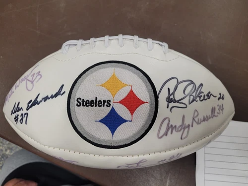 Pittsburgh Steelers multi signed autographed football Bleier,Russell,Ham,more