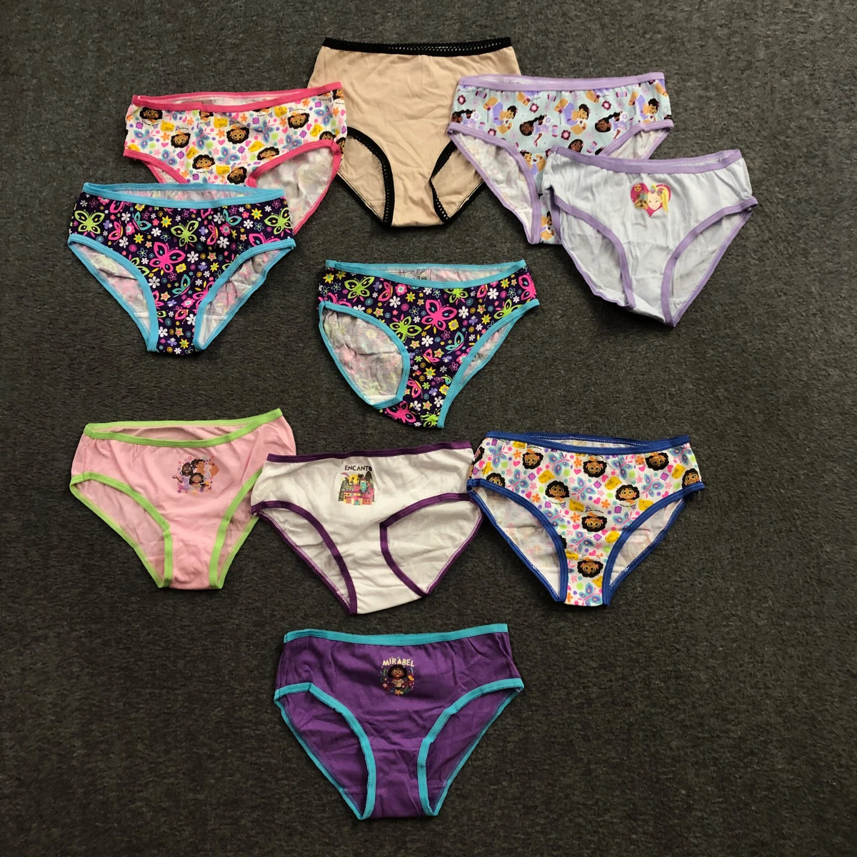 10 PACK Disney Encanto/Wonder Nation Girls Panties Multicolor Briefs Size 8  NWOT