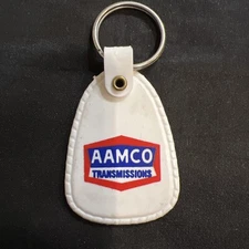 🤩VINTAGE AAMCO Transmissions Auto Repair White Keychain Key Ring As Pictures 🤩