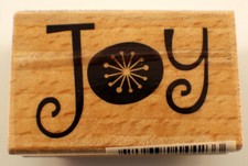 Joy Words Writing Hampton Art Studio G Wooden Rubber Stamp