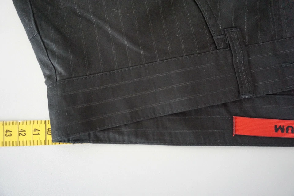 Signum Denver Hombre Confort Fit Pantalón Rayas 32/32 W32 L32 Fino Negro Nuevo - Imagen 3 de 4