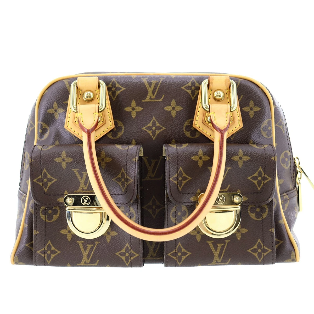 LOUIS VUITTON Manhattan PM Monogram Canvas Satchel Bag Brown - 10% Off