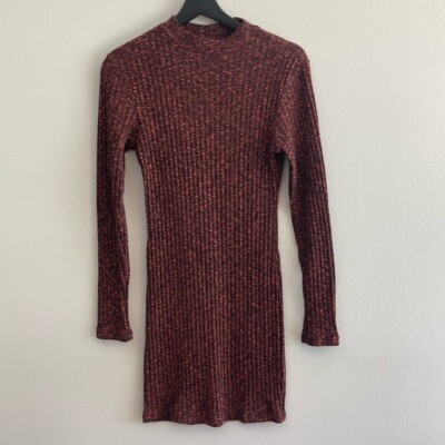 cotton on ribbed midi dress Blue Ribbed 100% Cotton Midi Dress by Abercrombie & Fitch