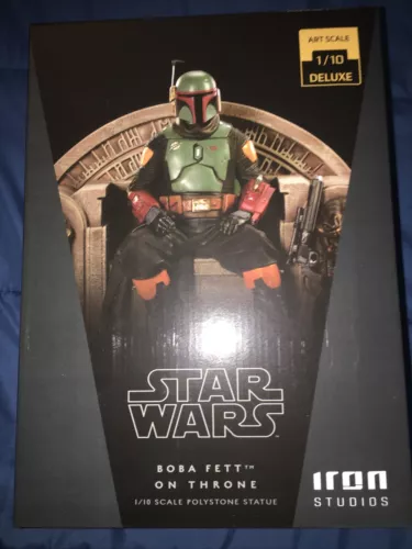 Star Wars Premier Collection The Mandalorian: Boba Fett on Throne Statue Diamond