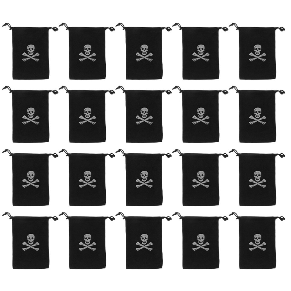 20 Pcs Pirate Party Favor Bags Drawstring Halloween Candy Sacks